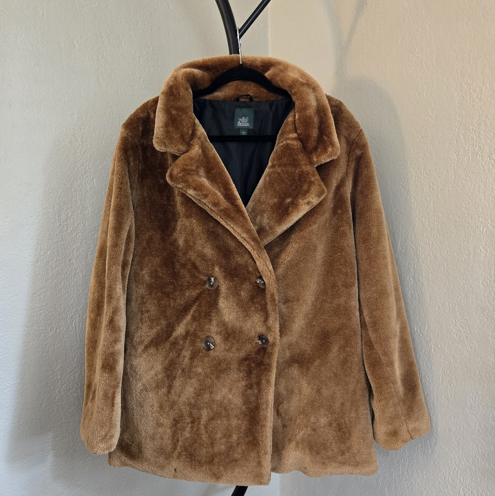 Wild Fable Brown Faux Fur Coat